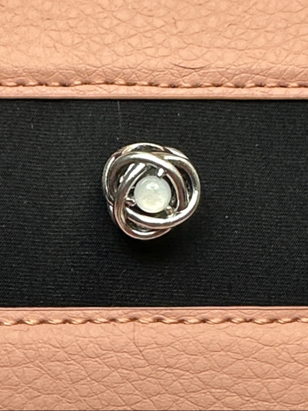 Pandora Silver Twist Knot Charm with Pearl - Silver & White